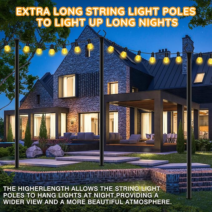 AHRLHR 10 Pack String Light Poles, Poles - Image 5