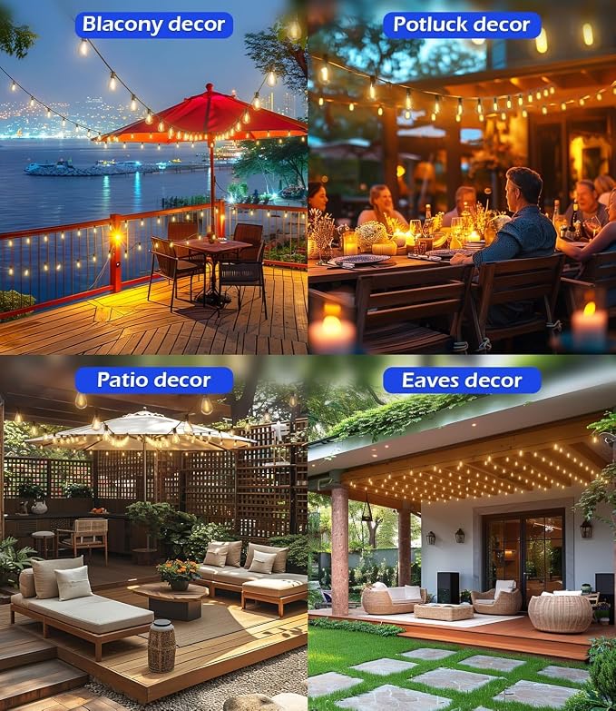 Tenmiro 120FT Outdoor String Lights, Ultra Long Waterproof 30+2 Edison - Image 6