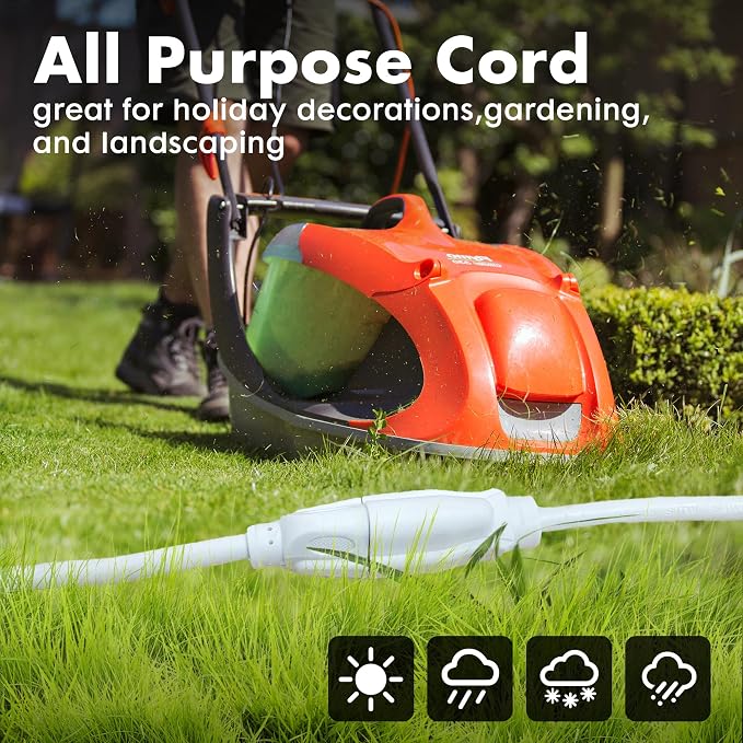 30ft White Outdoor Extension Cord Waterproof, UL Listed, 16/3 SJTW Heavy Duty 3 - Image 4