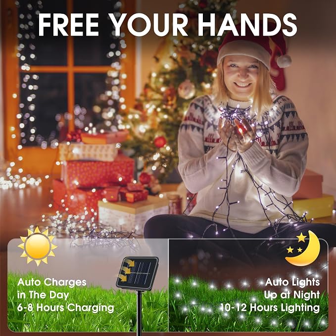 Vimorg Solar String Lights Outdoor, 2 Pack 170FT 480 LED Waterproof Solar - Image 3
