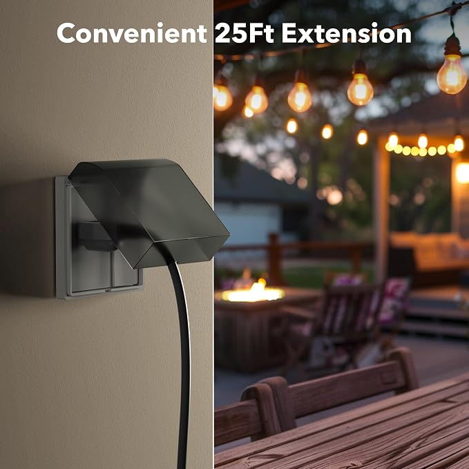 BN-LINK 25 ft Outdoor Extension Cord w/3 Inline Outlets 16/3 Gauge, SJTW - Image 6