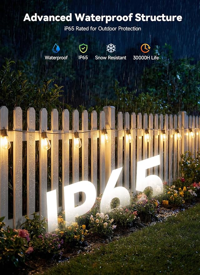 Minetom 101FT Outdoor-String-LED-Patio-Lights-Waterproof, 31Shatterproof S14 - Image 4