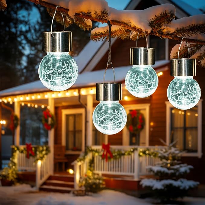 GIGALUMI Solar Lights Outdoor Waterproof, 12 Pack Solar Hanging Lights Garden - Image 3