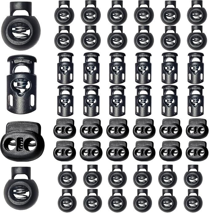 ZUSHALLMY 48pcs Upgraded Plastic Cord Lock, Cord Locks by ZUSHALLMY