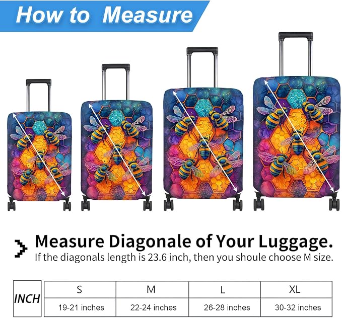 Luggage Cover Protector for 19-20 Inch Suitcases, TSA Approved Elastic Travel - Image 2