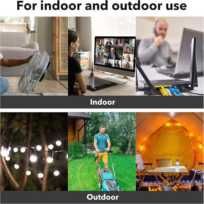 BN-LINK 6ft Indoor Outdoor Extension Cord 16/3 SJTW, 2 Pack, Weather Resistant - Image 8