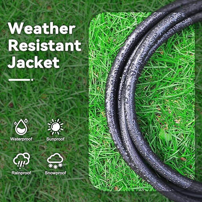 6 FT 12/3 Extension Cord Heavy Duty Black 3-Outlet Indoor/Outdoor SJTW Lighted - Image 7