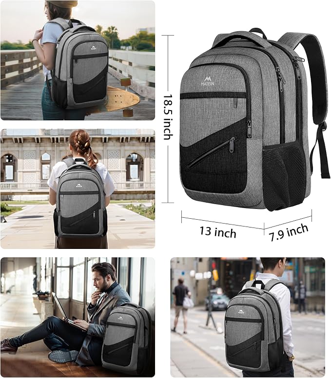 MATEIN 17 Inch Work Backpack for Men Women, Water Resistant Practical Travel - Image 6