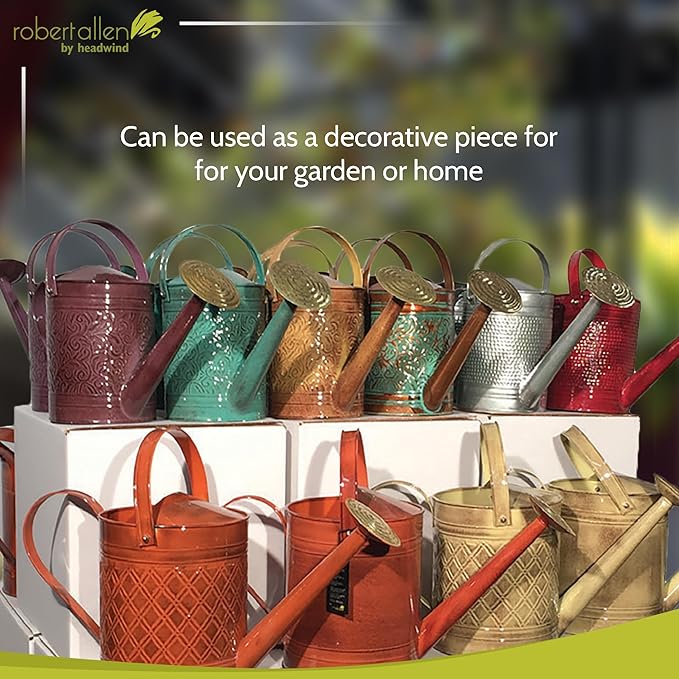 Robert Allen Home & Garden MPT01503 Robert Allen MPT011503 Wexley Metal, 2 Gallon, Mountain Waves 5 Gallon Watering can, 2 gal