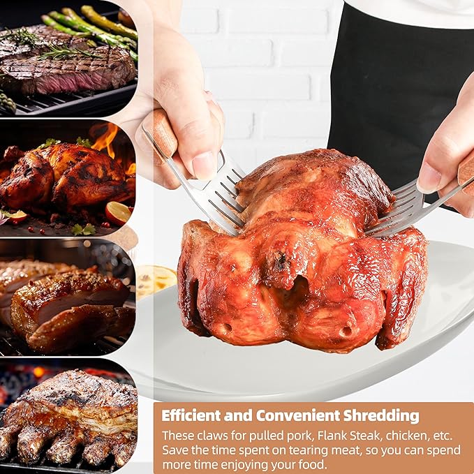 Metal Meat Shredder Claws - BBQ Grilling Gifts for Men & Women, Shredding Claws for Pulled Pork - Christmas Gifts for Dad, Father, Husband