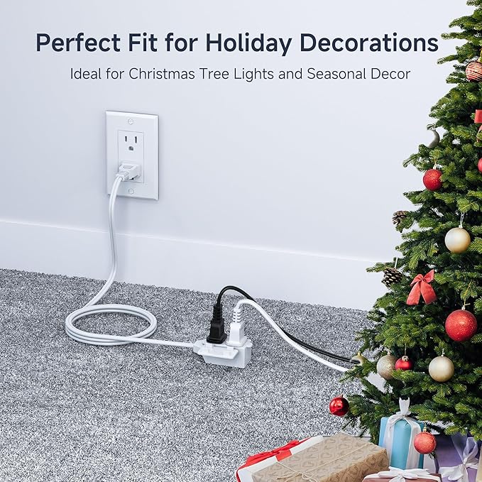 Cable Matters 2-Pack 16 AWG 2 Prong Short Extension Cord 3 ft, 13A 3-Outlet - Image 7