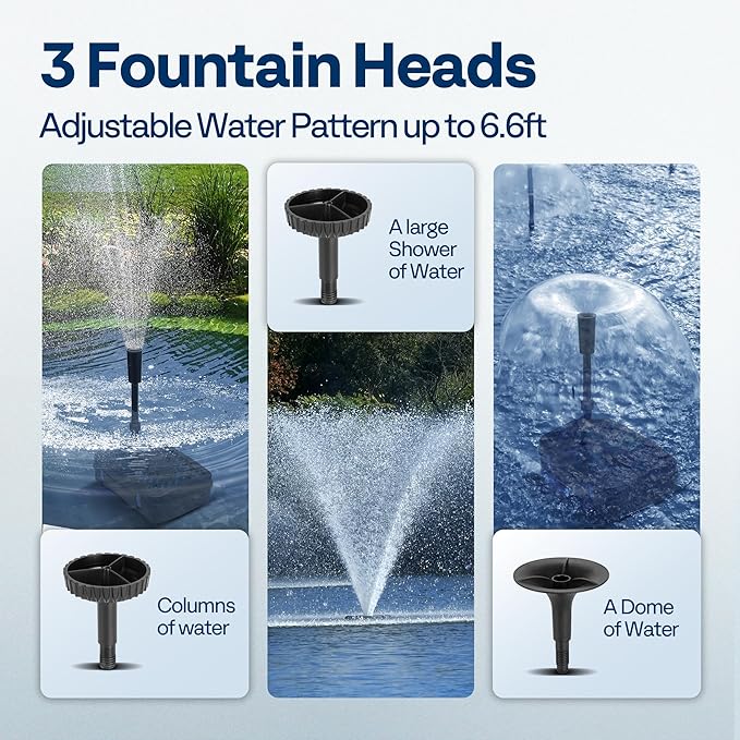 VIVOHOME All-in-One Pond Filter Fountain System Kits, 540 GPH Submersible Water Pump for Ponds up to 1060 Gallons