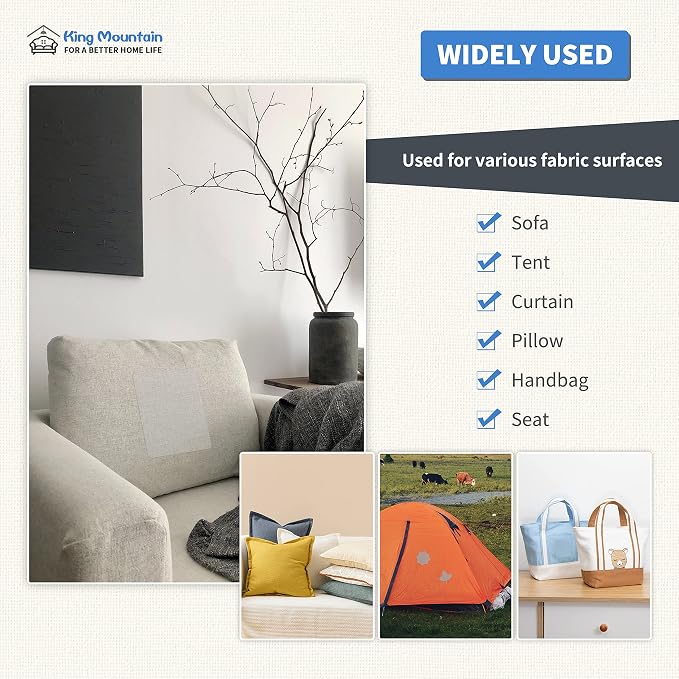KING MOUNTAIN Canvas Repair Patch 9 x11 Inch 4 Pcs Self-Adhesive Waterproof - Image 5
