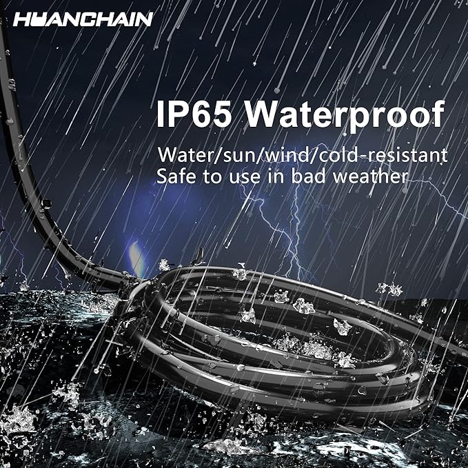 HUANCHAIN Indoor Outdoor Black Extension Cord 100 ft Waterproof, 16/3 Gauge - Image 9