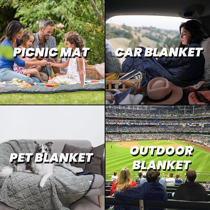 Waterproof Outdoor Blanket 92”X 60” Packable, Stadium Blankets - Image 7