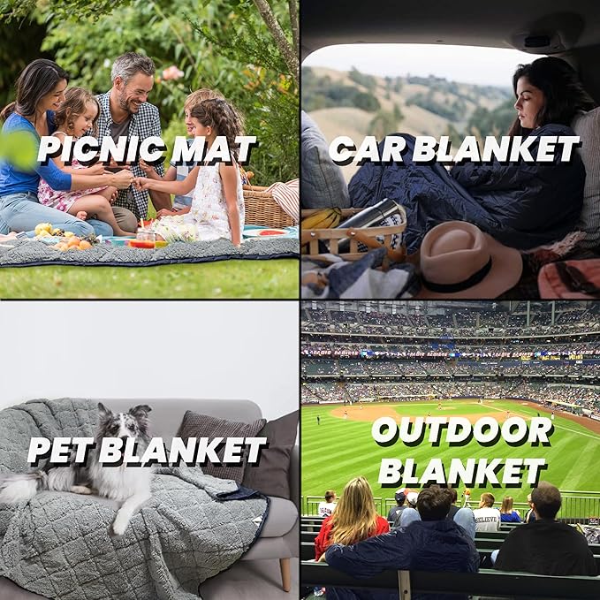 Waterproof Outdoor Blanket 62”X 51” Packable, Stadium Blankets - Image 7