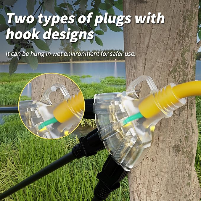 PlugSaf 15 FT 12/3 Gauge Outdoor Extension Cord - Image 4