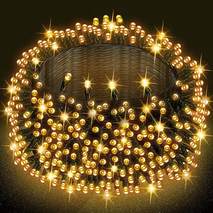 Dazzle Bright Warm White Christmas String Lights, 82ft 1000 LED Waterproof by DazzleBright