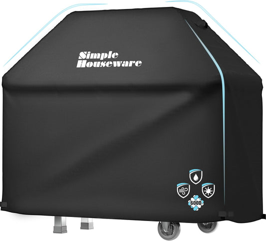 Simple Houseware 55 in. Waterproof Heavy Duty Gas BBQ Grill Cover, Weather-Resistant Polyester