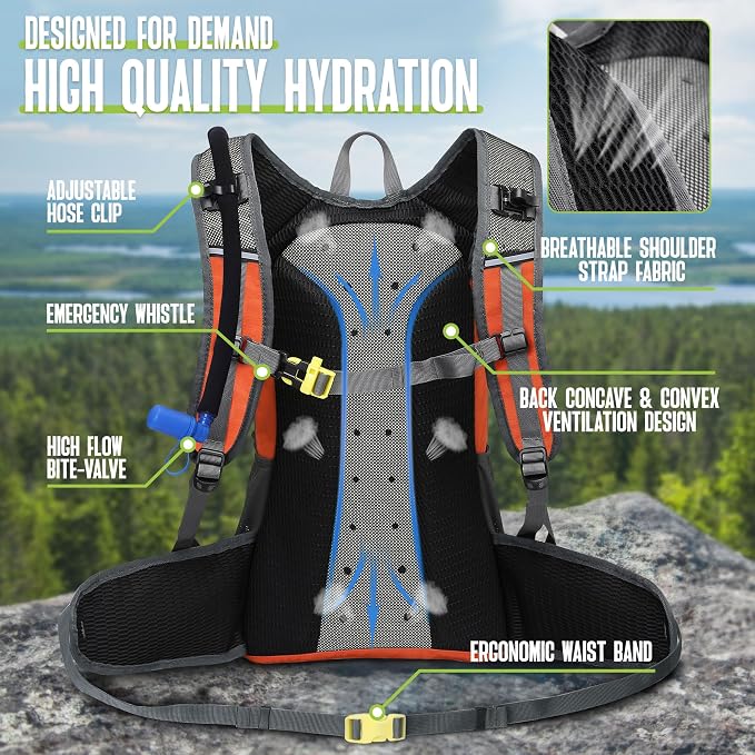 N NEVO RHINO Hydration Backpack, 18L Multipurpose Hiking Backpack - Image 4