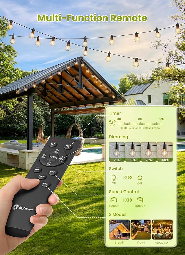 Brightown 158FT Solar String Lights Outdoor Waterproof - Image 2