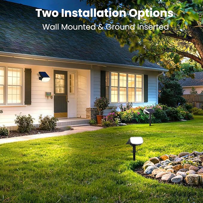 Solar Spot Lights Outdoor Waterproof IP65, 4 Pack, Cool Light, 2 Lighting Modes - Image 3