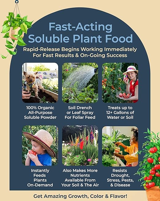 Organic Plant Magic - Truly Organic™ Easy to Use Soluble Plant Food Shaker: All-Purpose Fertilizer Concentrate for All Flower Vegetable Herb Fruit Tree Indoor Garden & House Plants [Two 3 oz Shaker]