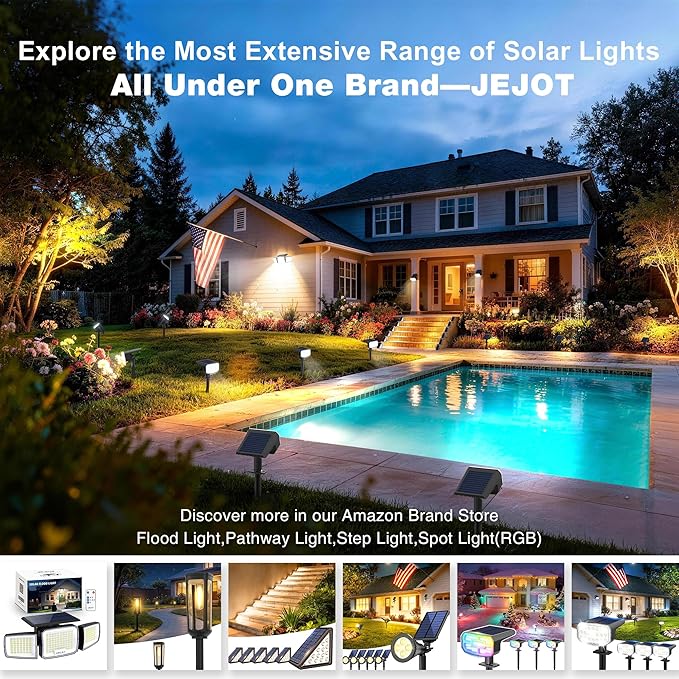 Solar Lights Outdoor Waterproof IP65, Auto On/Off, 2700K 2 Lighting Modes - Image 9