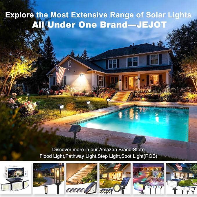 White Solar Security Light Outdoor Super Bright LED, Motion Sensor Solar Flood - Image 9
