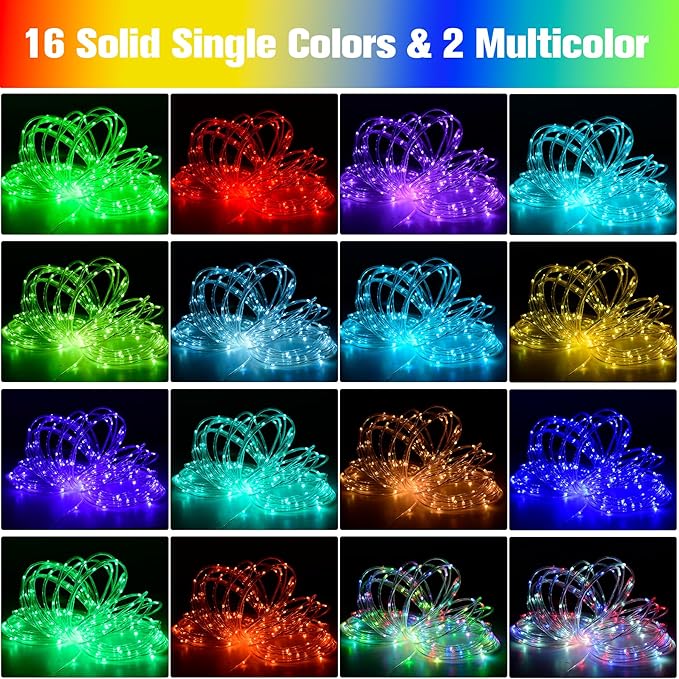 Nazuwke 164Ft Rope Lights Outdoor, 500 LEDs 18 Colors Changing String Lights - Image 2