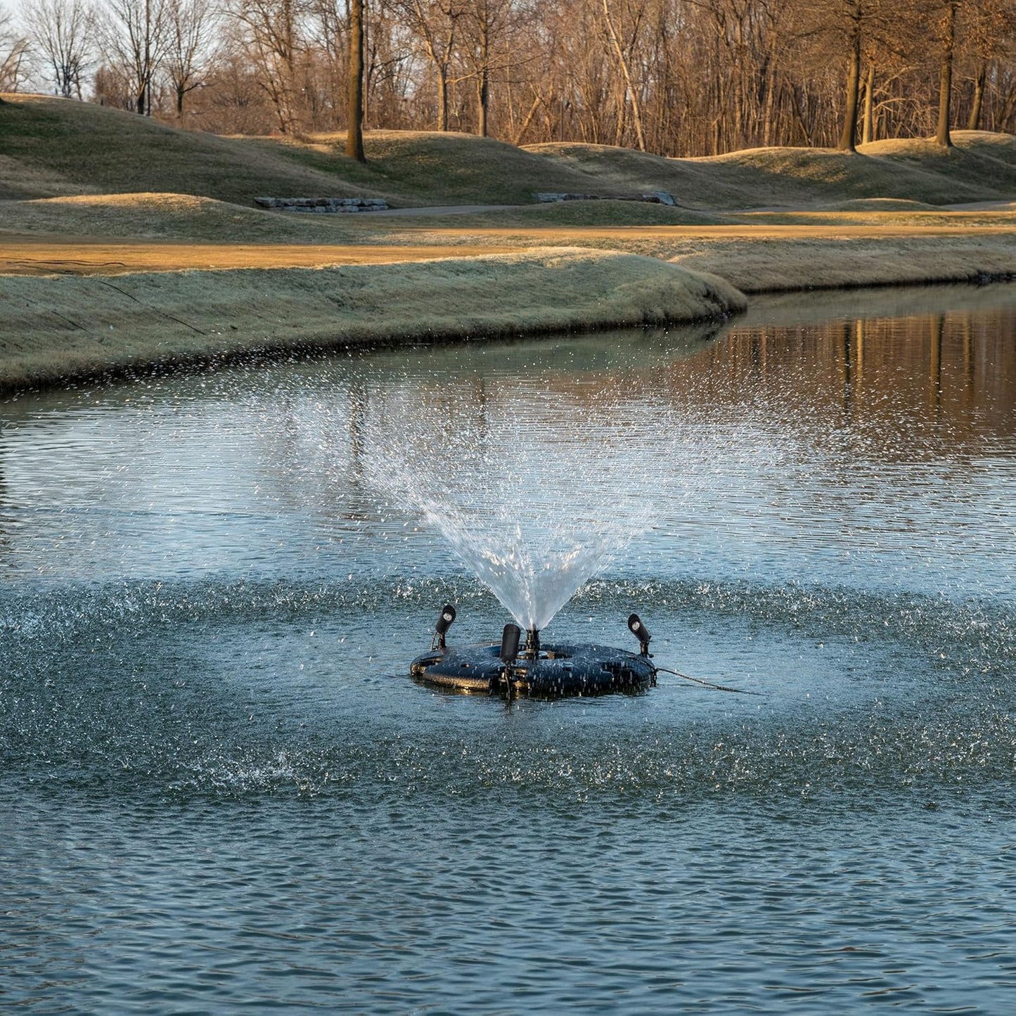 HALF OFF PONDS Floating Fountain – 1/4 HP Pond Aerator, 100' Cord – 3000 GPH Water Pump – 9 Spray Patterns – Energy-Efficient – for Small Ponds & Water Gardens