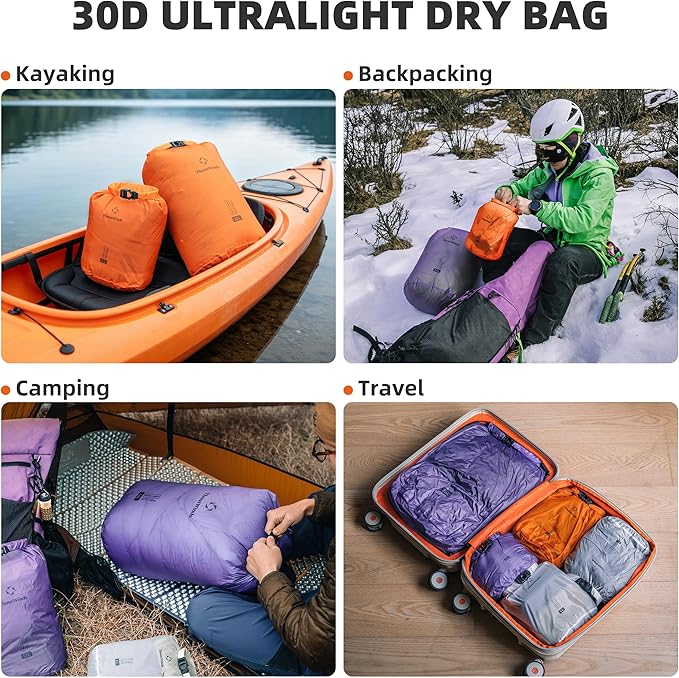 Thous Winds 12L Ultralight Dry Bag, Compact Roll Top Waterproof Pouch - Image 4