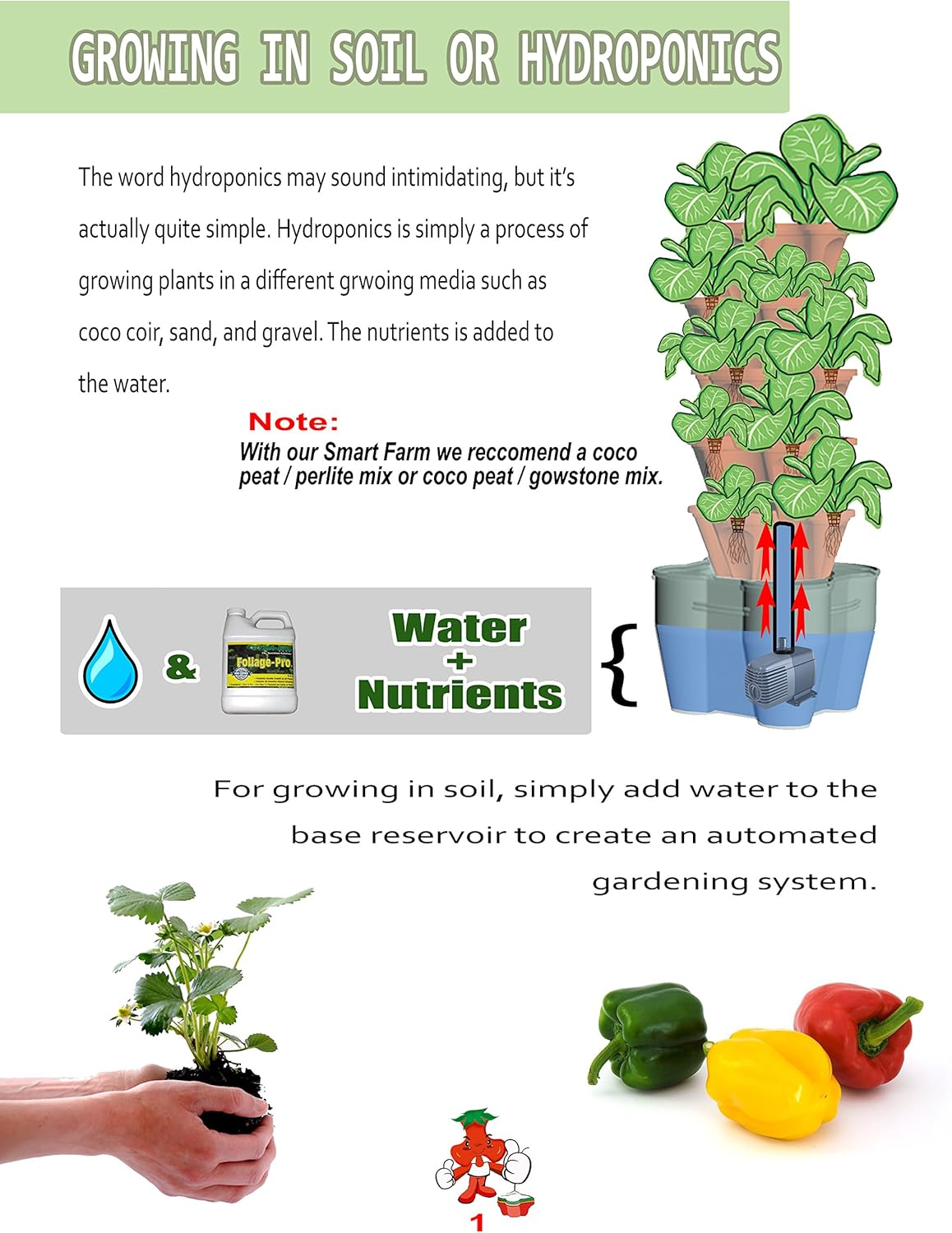 Mr. Stacky Smart Farm - Automatic Self Watering Garden - Grow Fresh Healthy Food Virtually Anywhere Year Round - Soil or Hydroponic Vertical Tower Gardening System (Standard Kit, Stone)