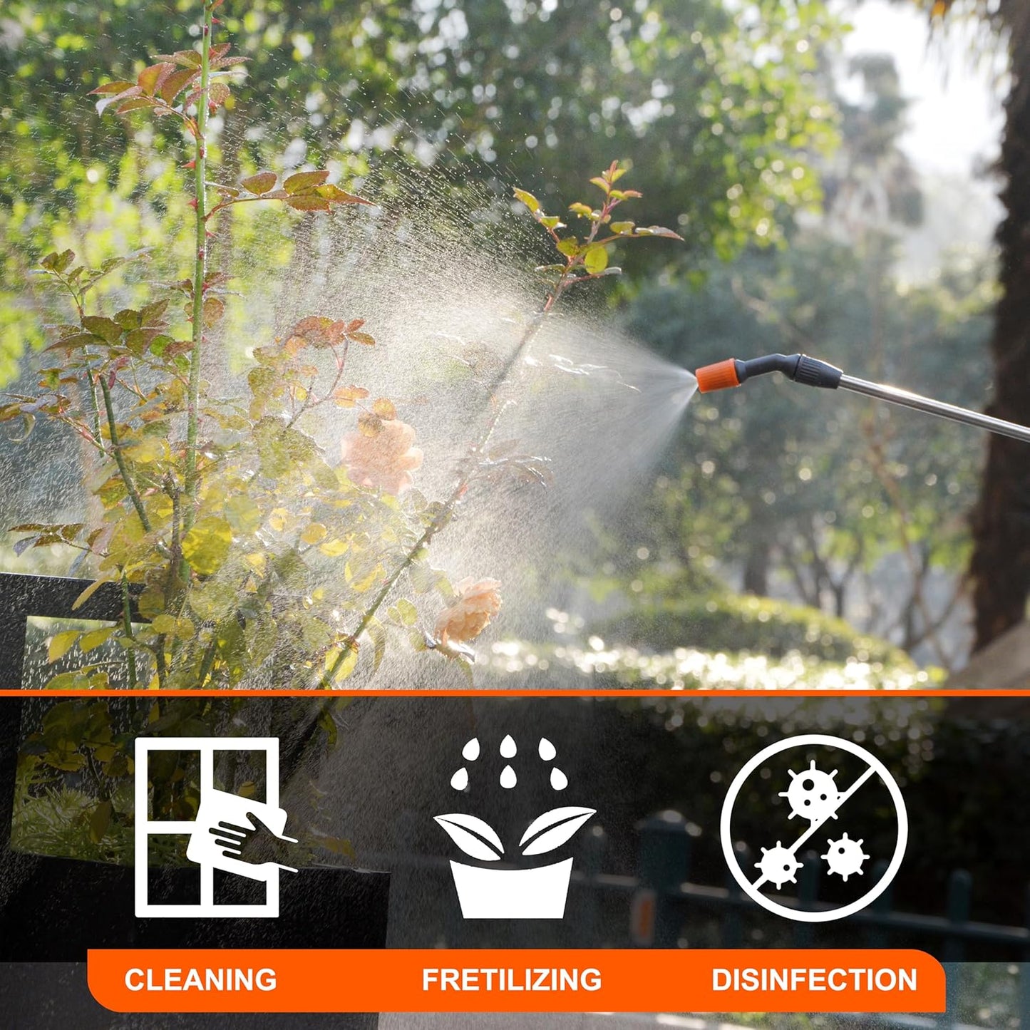 ES4-PRO Electric Sprayer 1 Gallon Built-in 4000mAh,Rechargeable Battery Powered Sprayer with Telescopic Wand,Plant Mister,Kitchen Cleaning,Indoor Watering Can for Plants (Green)