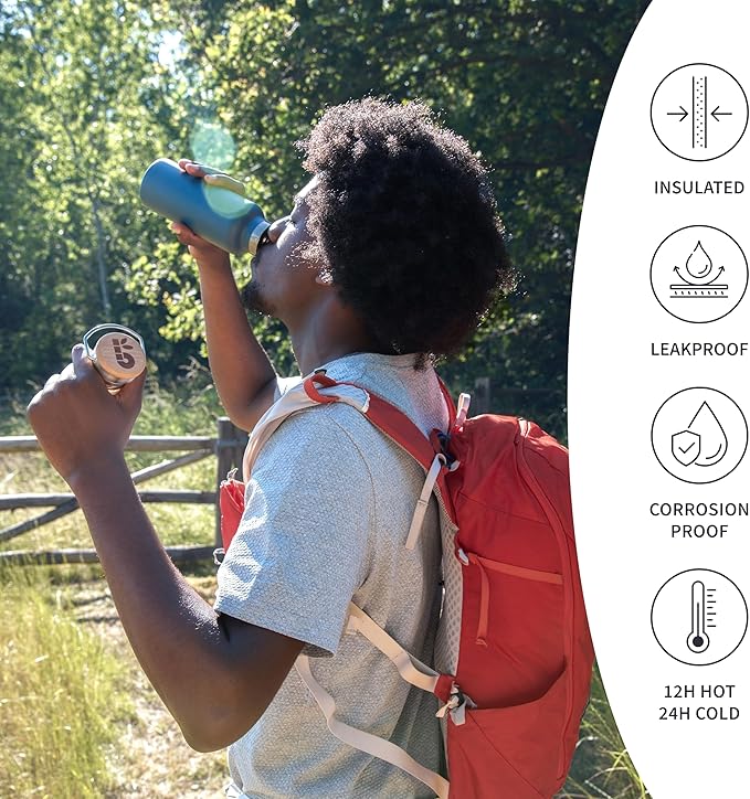 Bambaw Insulated Water Bottle 16 oz, Stainless Steel Water Bottle Insulated - Image 3