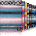 Hydration Nation Authentic Large Handwoven Mexican Striped Throw Blanket by ZulayKitchen