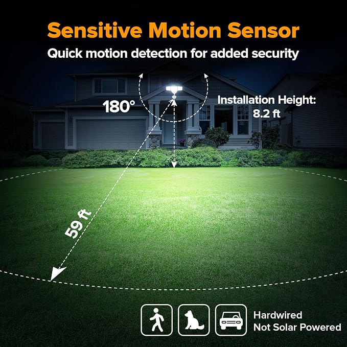 LUTEC 84W 9500LM LED Security Light Motion Sensor Outdoor Lights - Image 3
