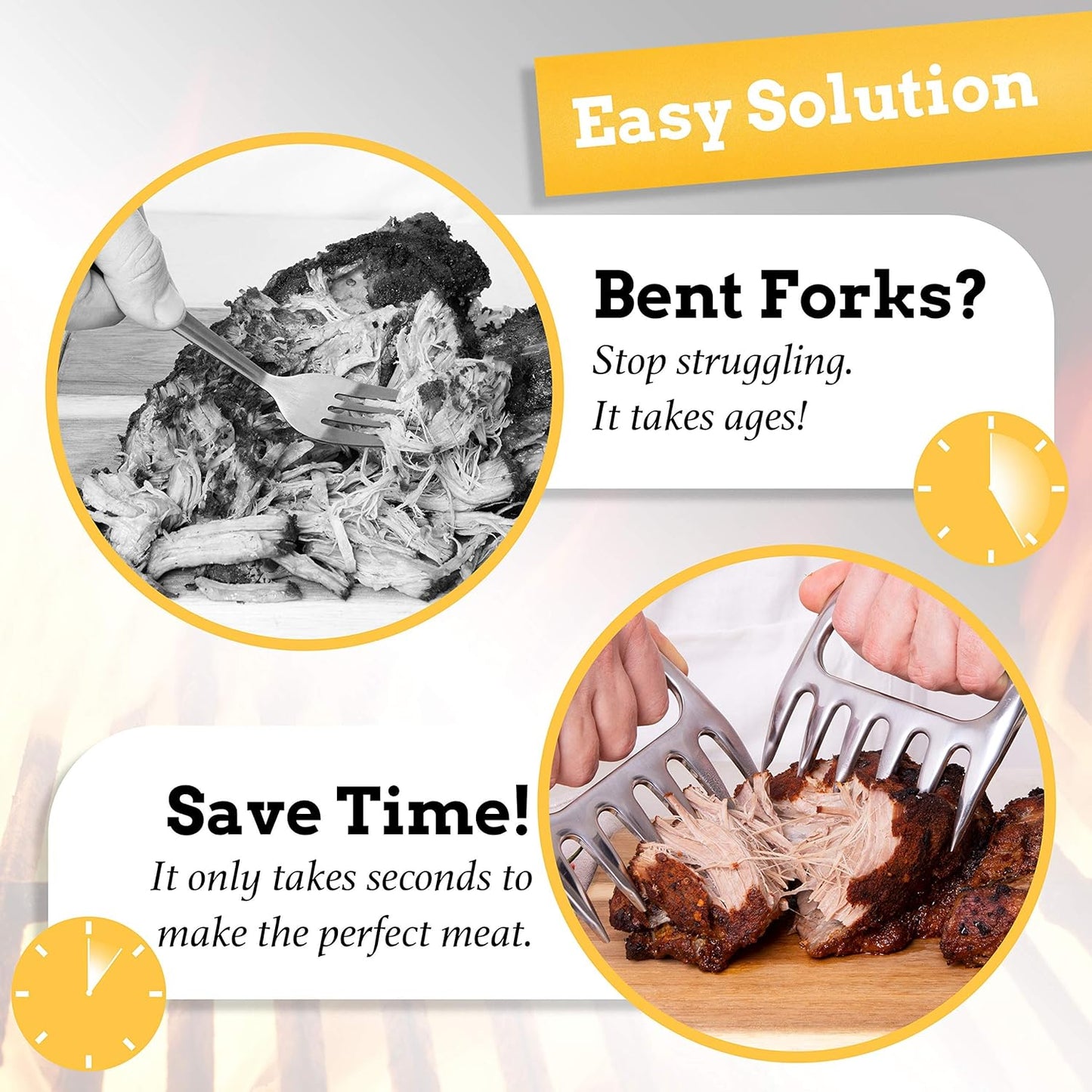 Mountain Grillers Chicken Shredder and Meat Shredder Claws - Effortless Pulled Pork BBQ Claws for Meat Shredding - Versatile 2-Pack Bear Claws for Grill, Smoker, Barbecue - Black