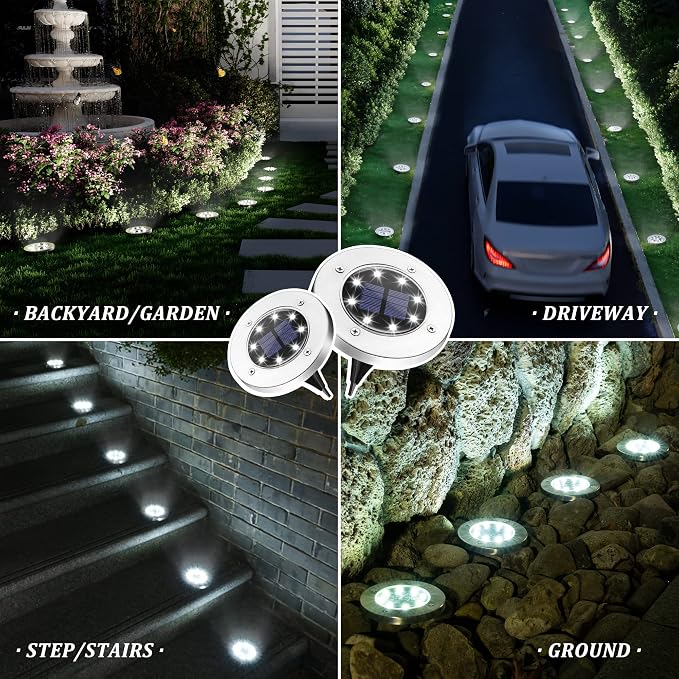 SOLPEX Solar Lights Outdoor Waterproof, 12 Pack Solar Ground Lights, Solar - Image 2