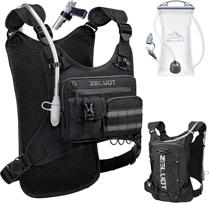 Zelvot Running Vest with 2L Water Bladder, 12L Hydration Backpack with Gear by Zelvot