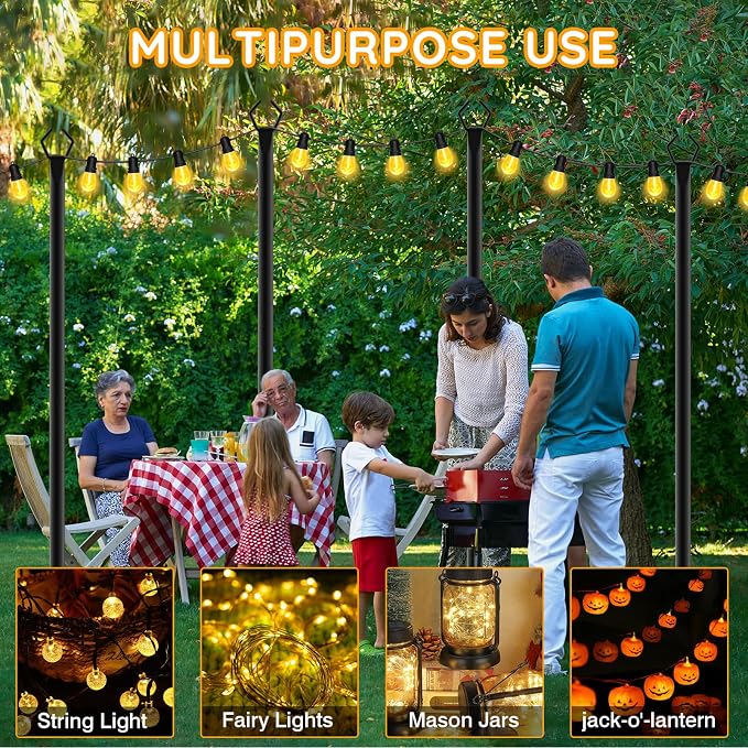 AHRLHR 7 Pack String Light Poles, Poles - Image 3