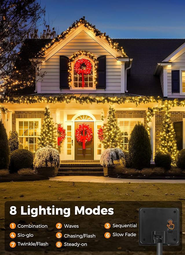 Minetom Solar String Lights Outdoor Waterproof, Extra Long 72FT 200 LED Solar - Image 5