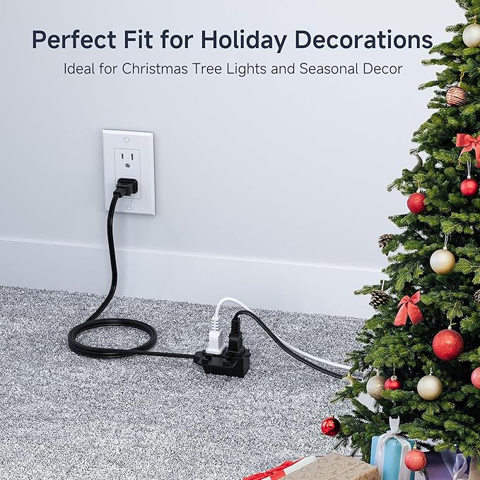Cable Matters 2-Pack 16 AWG 2 Prong Extension Cord 10 ft, 13A 3-Outlet - Image 7