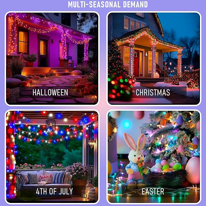 TW SHINE Smart Christmas Lights, 300 LED 100FT Color Changing Halloween String - Image 4
