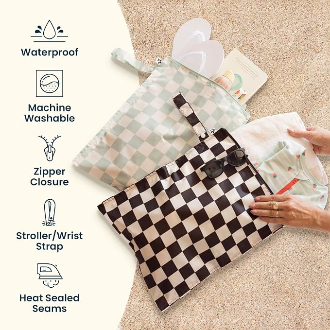 Tiny Twinkle Mess Proof Wet Bags | 2-Pack Reusable Waterproof Wet Bags - Image 4