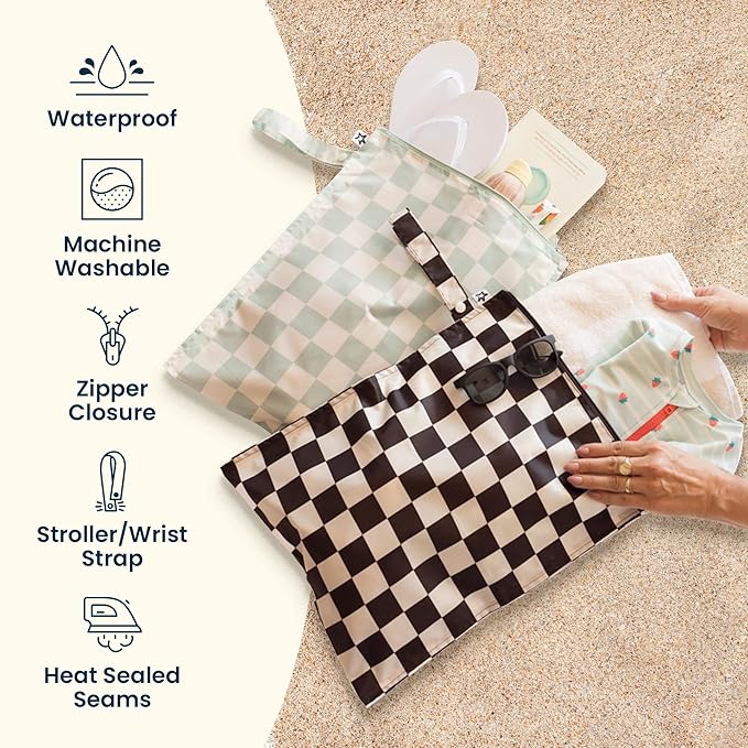 Tiny Twinkle Mess Proof Wet Bags | 2-Pack Reusable Waterproof Wet Bags - Image 6