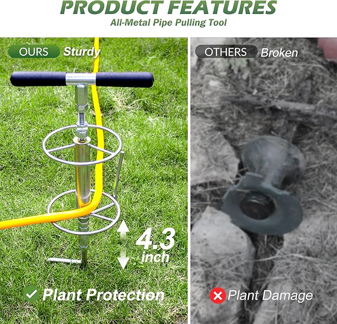 Walensee 32" Garden Hose Guide Spike Right Angle Hose Pulling Stand, Heavy Duty Metal Hose Reel for Garden Corner Auxiliary Watering Hose Reel, Lawn & Garden Watering Equipment, Plant Flower Protector