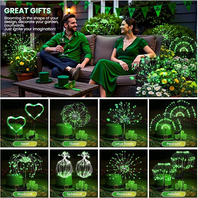 PEVOROS Garden Decor Solar Lights Outdoor, 6 Pack 120LED Waterproof Colorful - Image 3