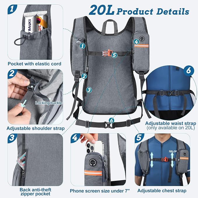 BECOJADDE 20L Small Hiking Backpack - Image 2