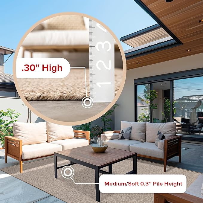 nuLOOM 2' x 3' Solid Hand Braided Indoor/Outdoor Area Rug, Pet-Friendly, High Traffic, Weather Resistant, for Patio, Balcony, Bedroom, Living Room, Dining Room, Wynn Tan